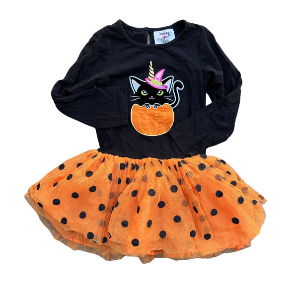 Cat in Pumpkin Dress