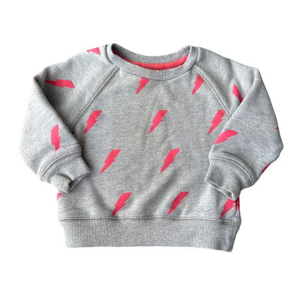 Crew Neck Sweatshirt with Lightning Bolts