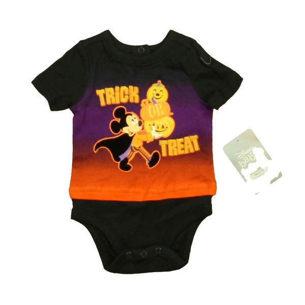 Disney 0-3 Months Black | Orange Mickey