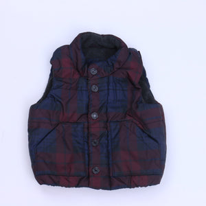 Gap 6-12 Months Maroon | Navy Plaid