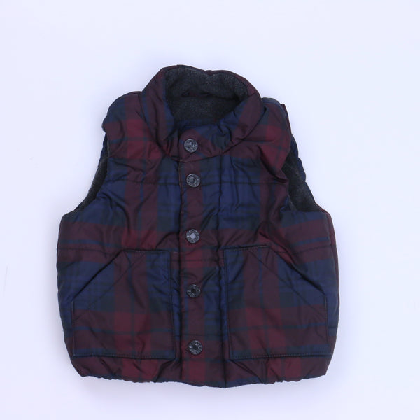 Gap 6-12 Months Maroon | Navy Plaid