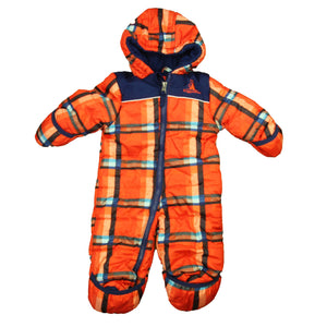 Rugged Bear 3-6 Months Orange | Blue Plaid
