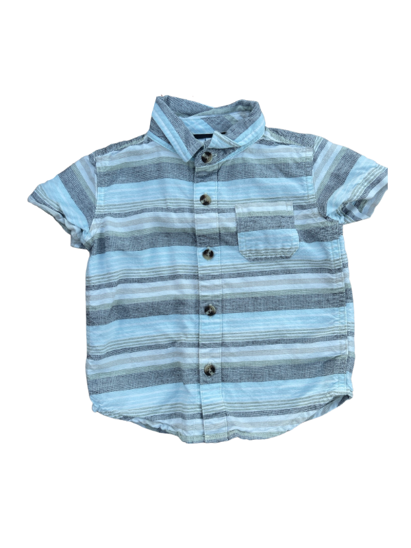 Blue and Grey Striped Button Down
